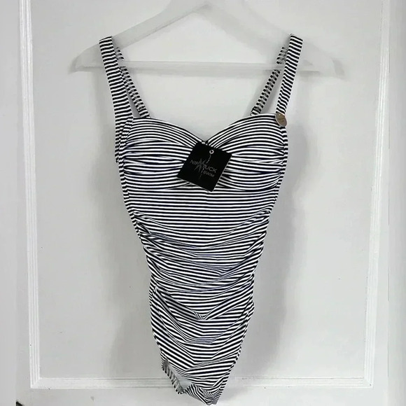 Niptuck Sorrento Stripe Joanne One Piece Swimsuit New Size 4 - Picture 1 of 7